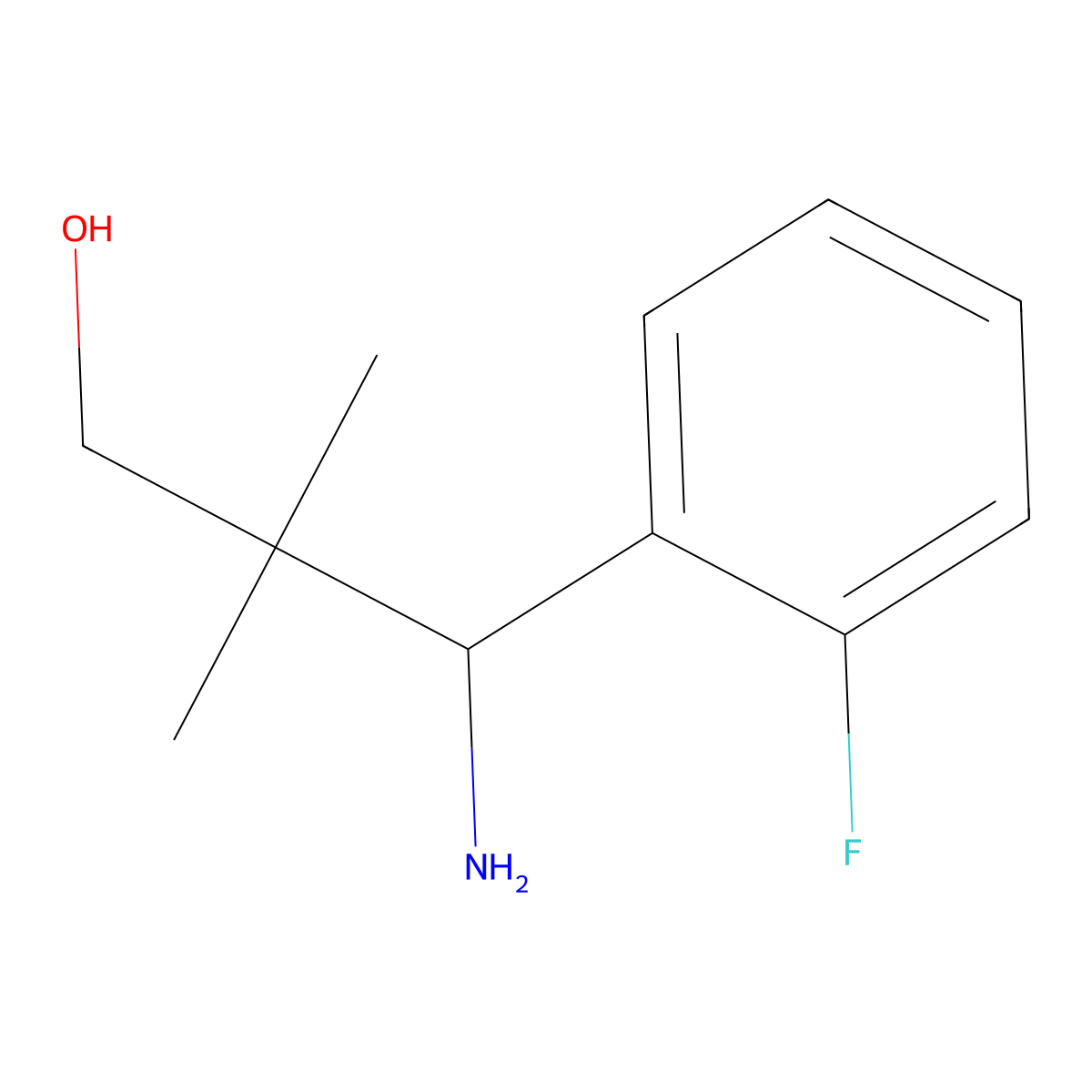 3-Amino-3-(2-fluorophenyl)-2,2-dimethylpropan-1-ol molecular structure, CAS 1278662-31-9