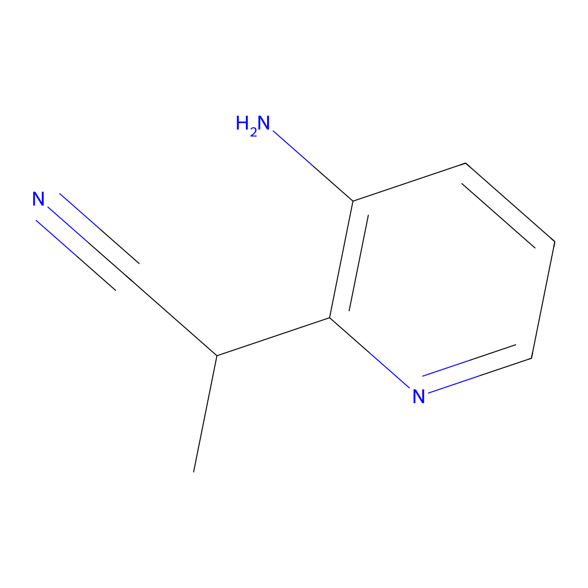 2-(3-Aminopyridin-2-yl)propanenitrile molecular structure, CAS 1278662-38-6
