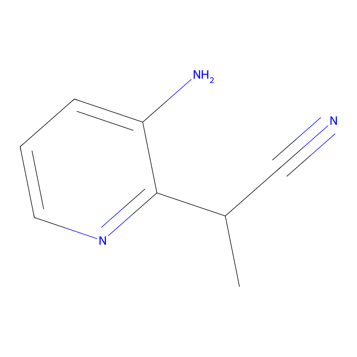 2-(3-Aminopyridin-2-yl)propanenitrile molecular structure, CAS 1278662-38-6