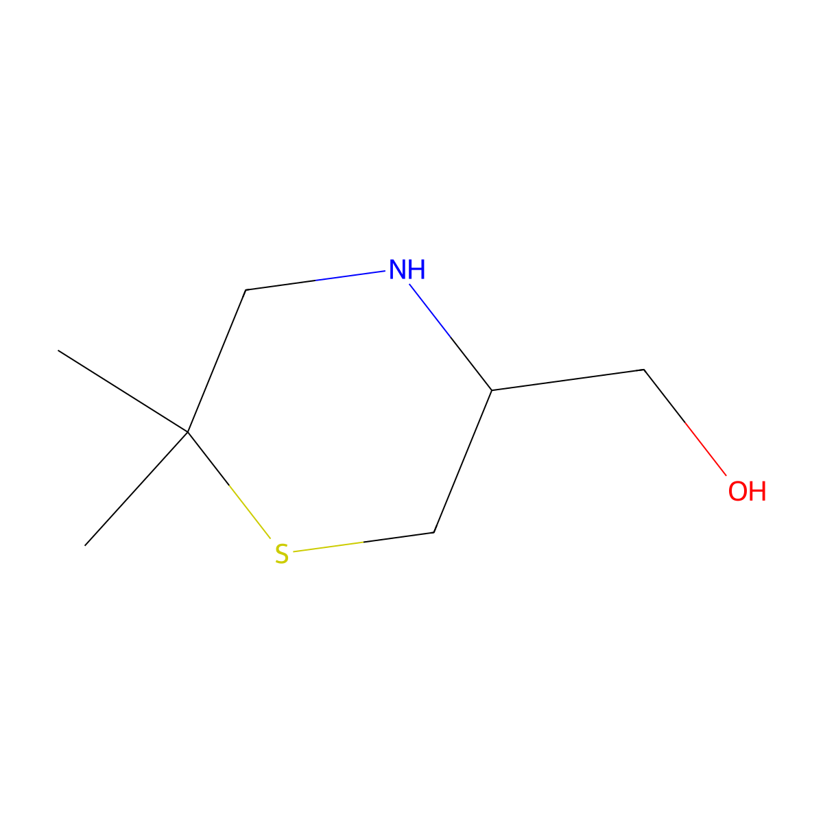 (6,6-Dimethylthiomorpholin-3-yl)methanol molecular structure, CAS 1278662-41-1