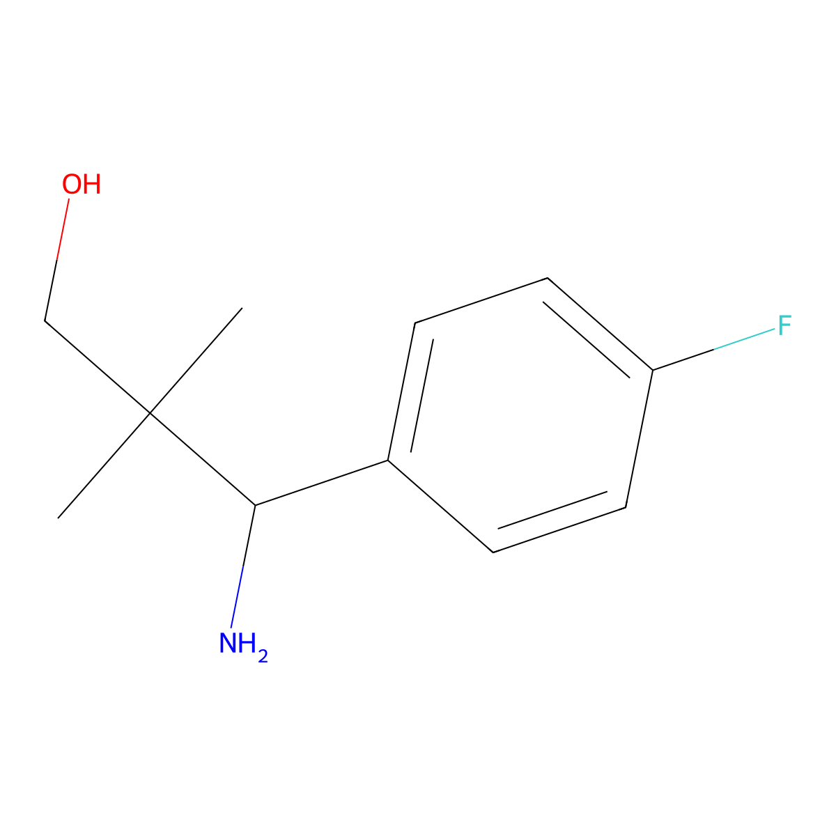 3-Amino-3-(4-fluorophenyl)-2,2-dimethylpropan-1-ol molecular structure, CAS 1278662-42-2