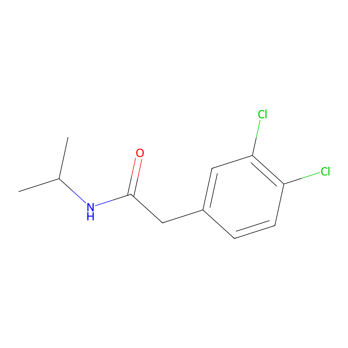 2-(3,4-dichlorophenyl)-N-(propan-2-yl)acetamide molecular structure, CAS 127867-87-2