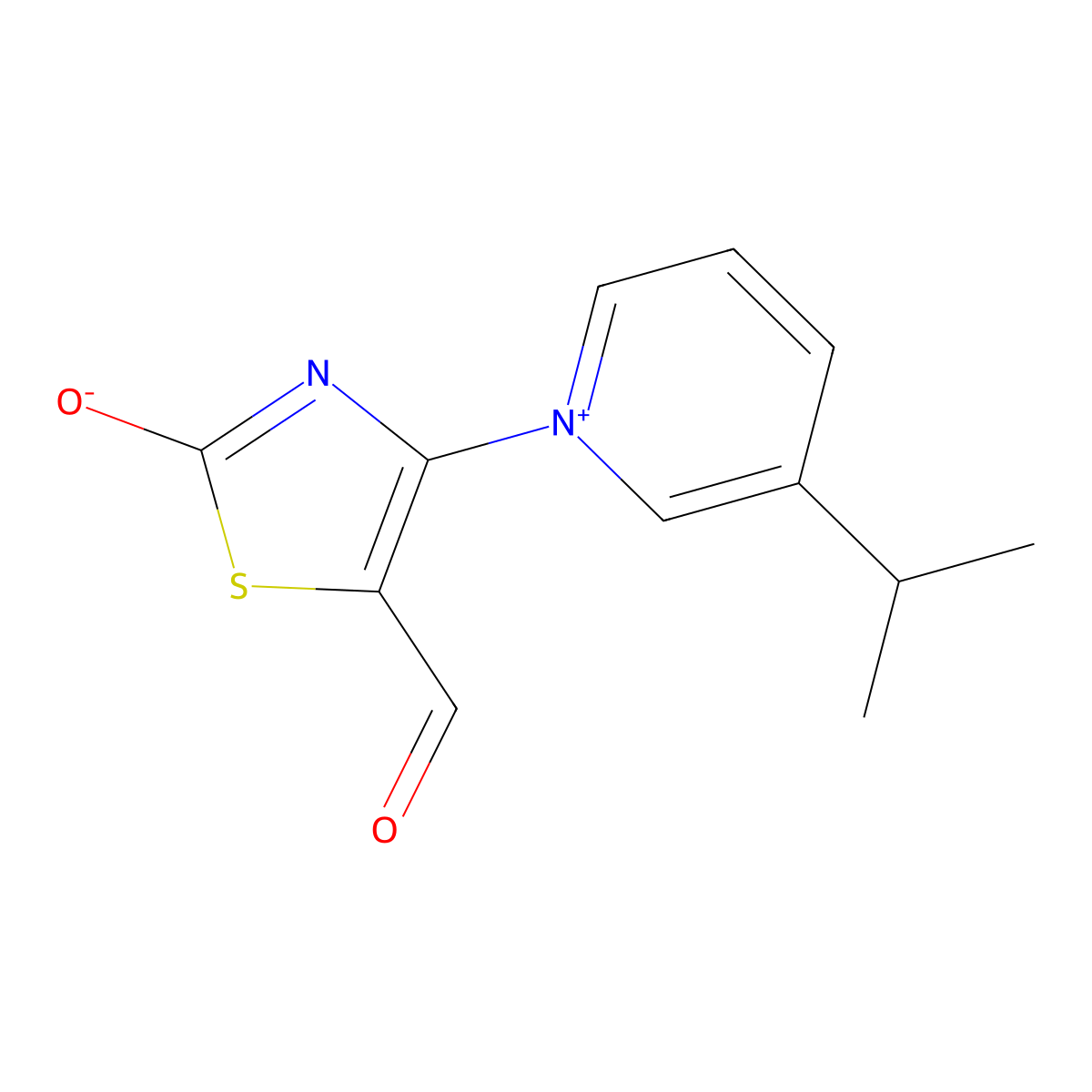 5-Formyl-2-oxo-4-[3-(propan-2-yl)pyridinium-1-yl]-1,3-thiazol-3-ide molecular structure, CAS 127868-40-0