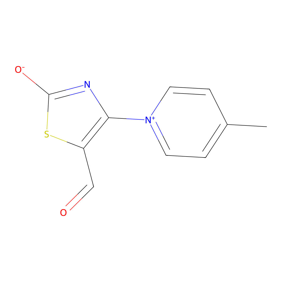 5-Formyl-4-(4-methylpyridinium-1-yl)-1,3-thiazol-2-olate molecular structure, CAS 127868-42-2