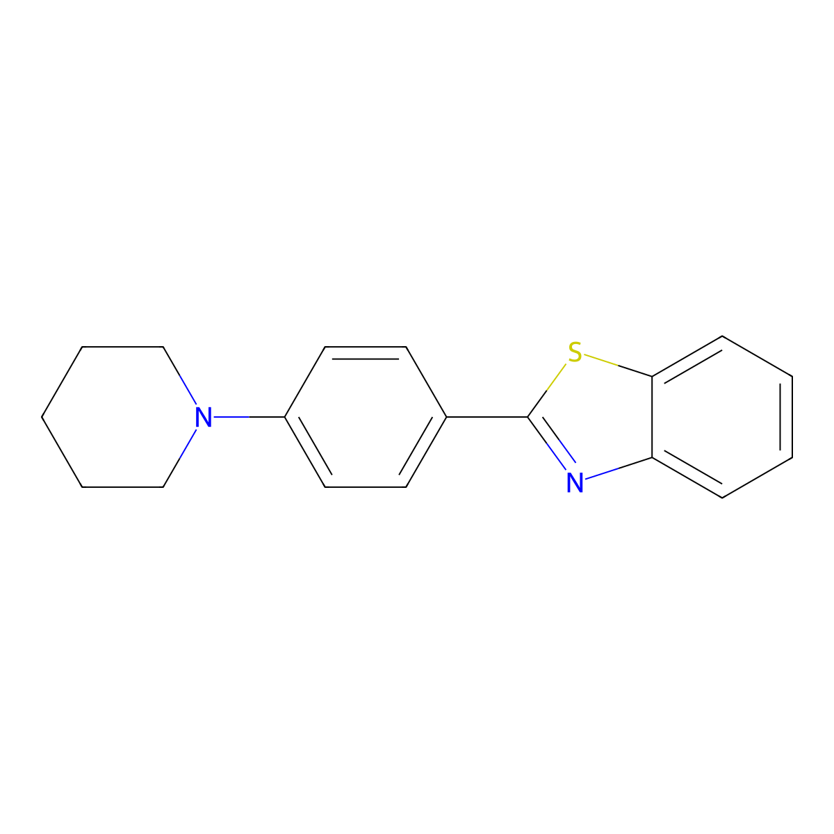 2-(4-(Piperidin-1-yl)phenyl)benzo[d]thiazole molecular structure, CAS 127868-61-5