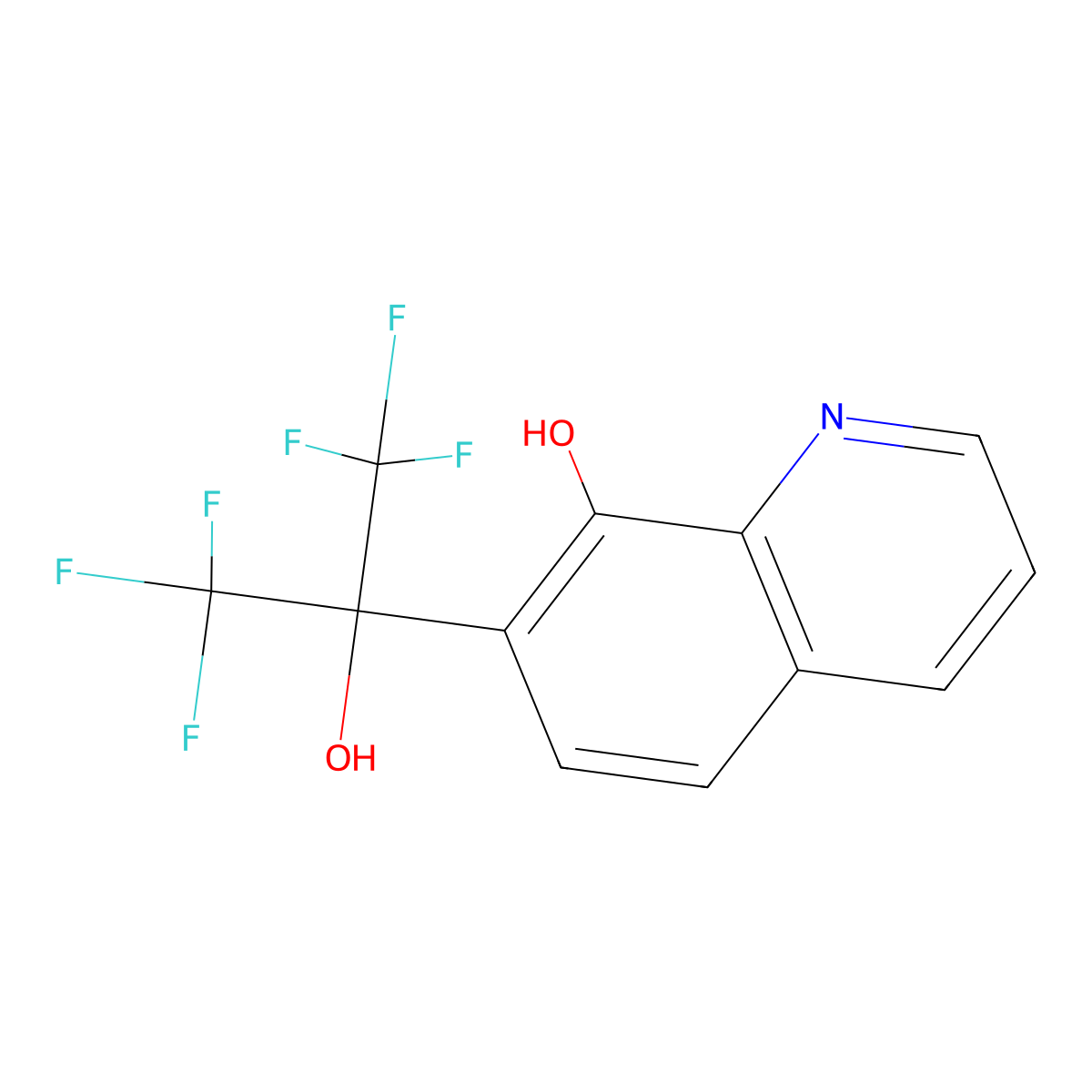 7-(1,1,1,3,3,3-Hexafluoro-2-hydroxypropan-2-yl)quinolin-8-ol molecular structure, CAS 127873-51-2