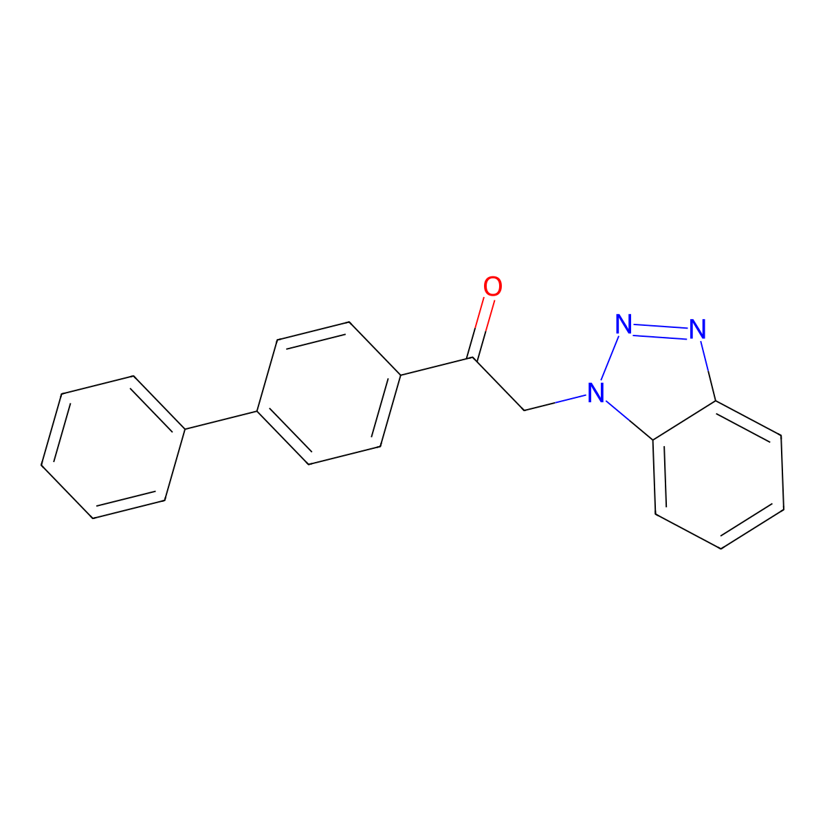 2-(1H-1,2,3-benzotriazol-1-yl)-1-(4-phenylphenyl)ethan-1-one molecular structure, CAS 127876-39-5
