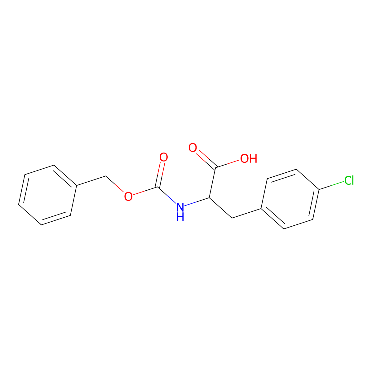 (S)-2-(((Benzyloxy)carbonyl)amino)-3-(4-chlorophenyl)propanoic acid molecular structure, CAS 127888-10-2