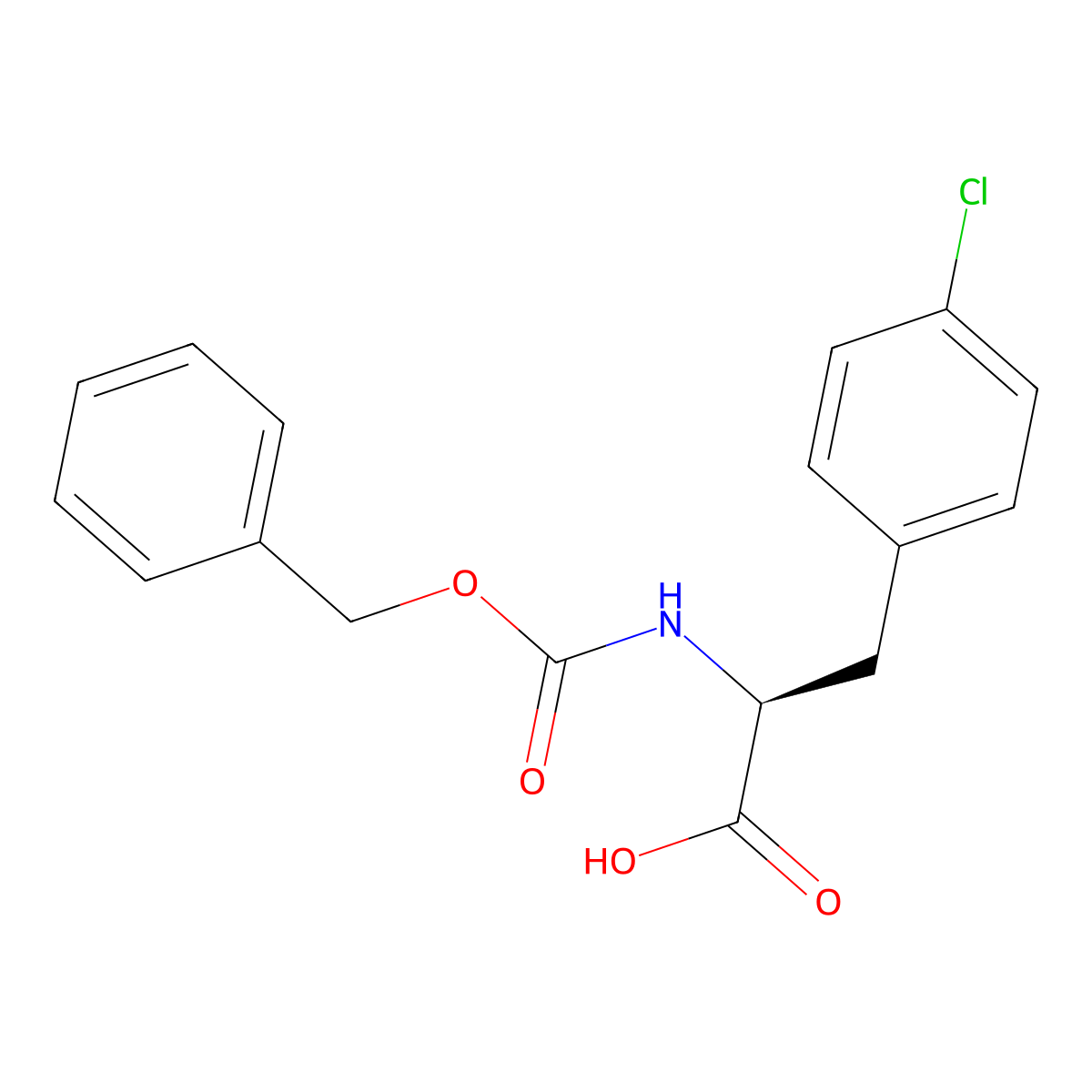 (S)-2-(((Benzyloxy)carbonyl)amino)-3-(4-chlorophenyl)propanoic acid molecular structure, CAS 127888-10-2