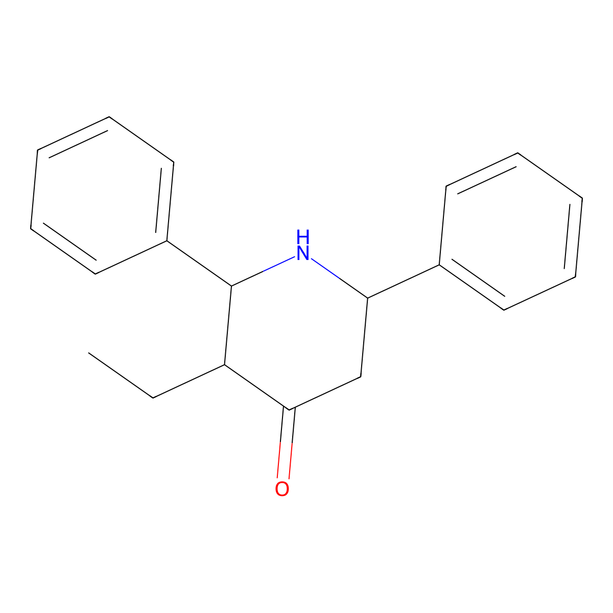 3-Ethyl-2,6-diphenylpiperidin-4-one molecular structure, CAS 127895-86-7