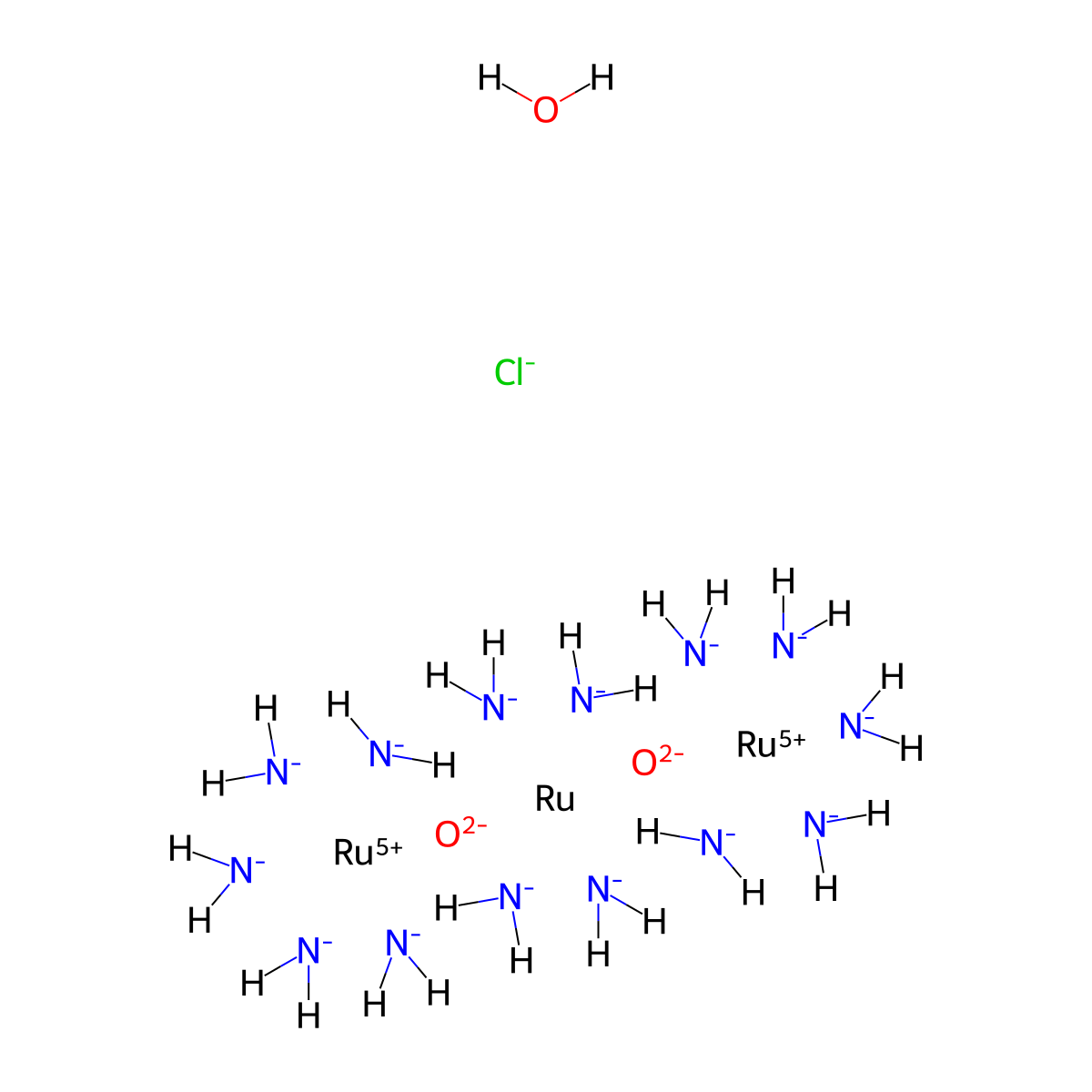 Ruthenium(6+),tetradecaamminedi-m-oxotri-, hexachloride, tetrahydrate(9CI) molecular structure, CAS 12790-48-6