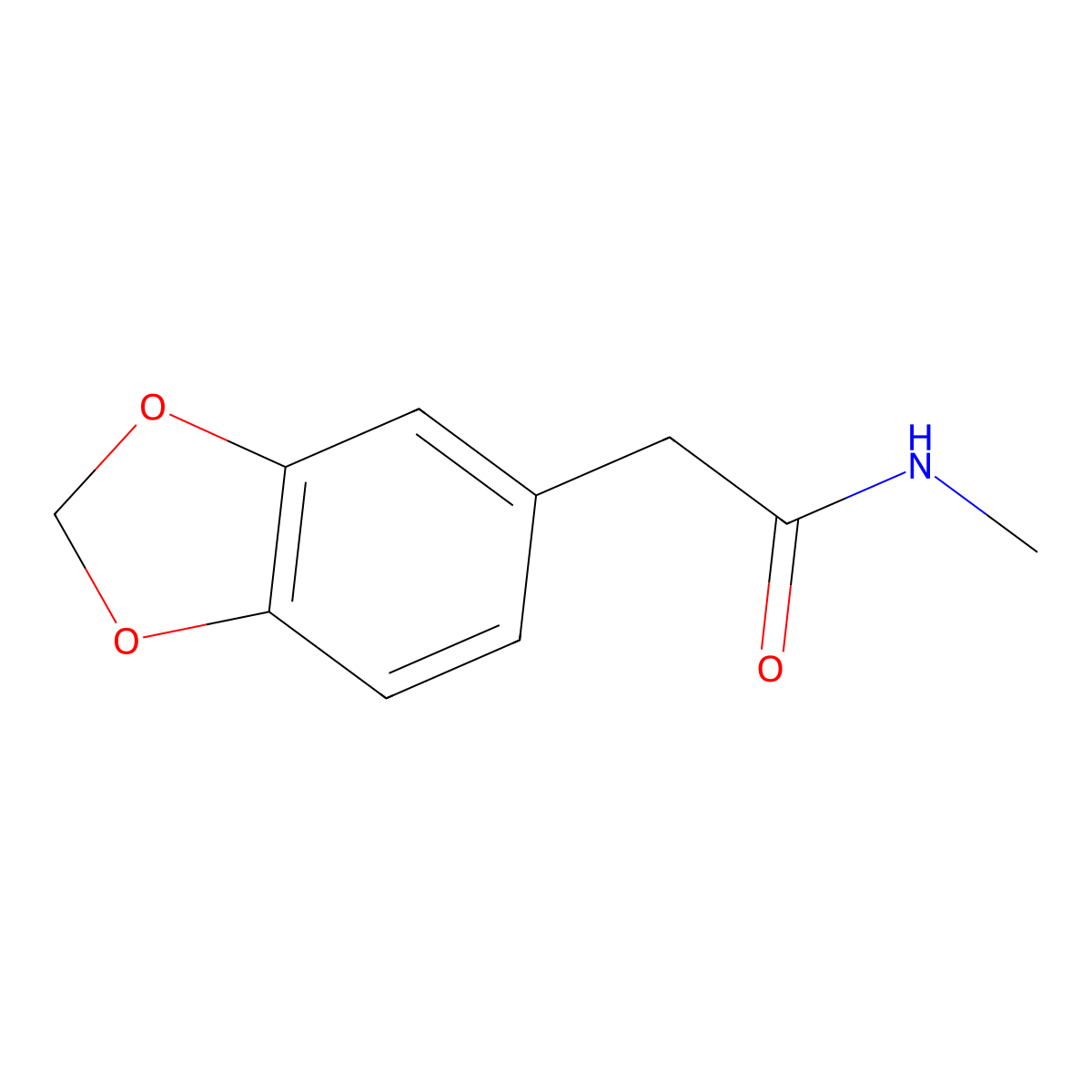 2-(2H-1,3-benzodioxol-5-yl)-N-methylacetamide molecular structure, CAS 127901-41-1