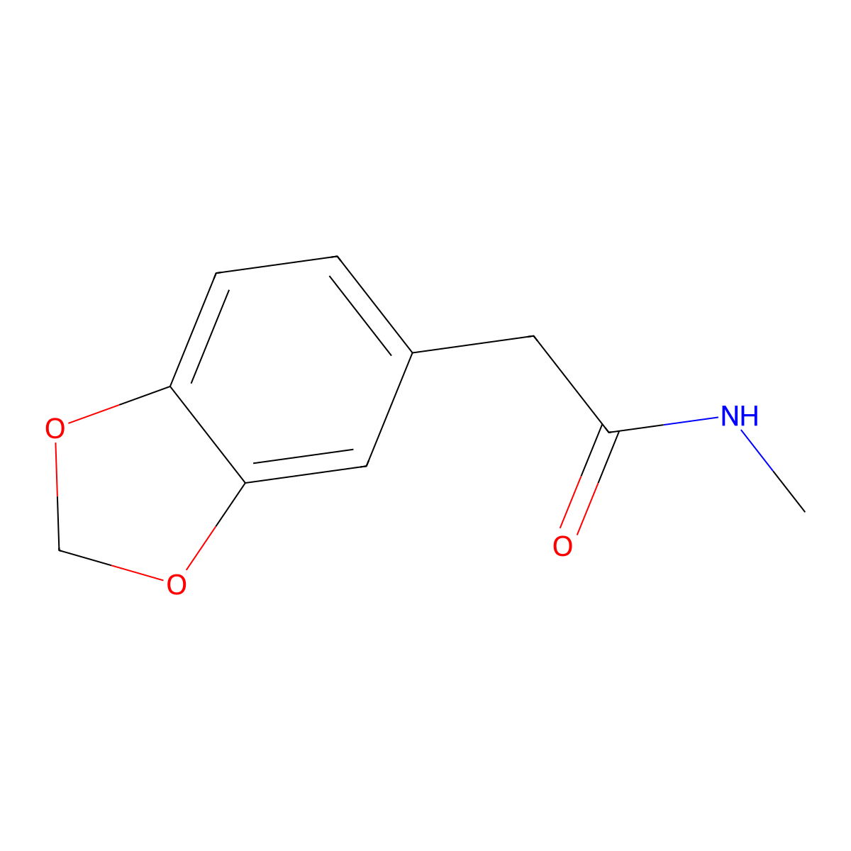 2-(2H-1,3-benzodioxol-5-yl)-N-methylacetamide molecular structure, CAS 127901-41-1
