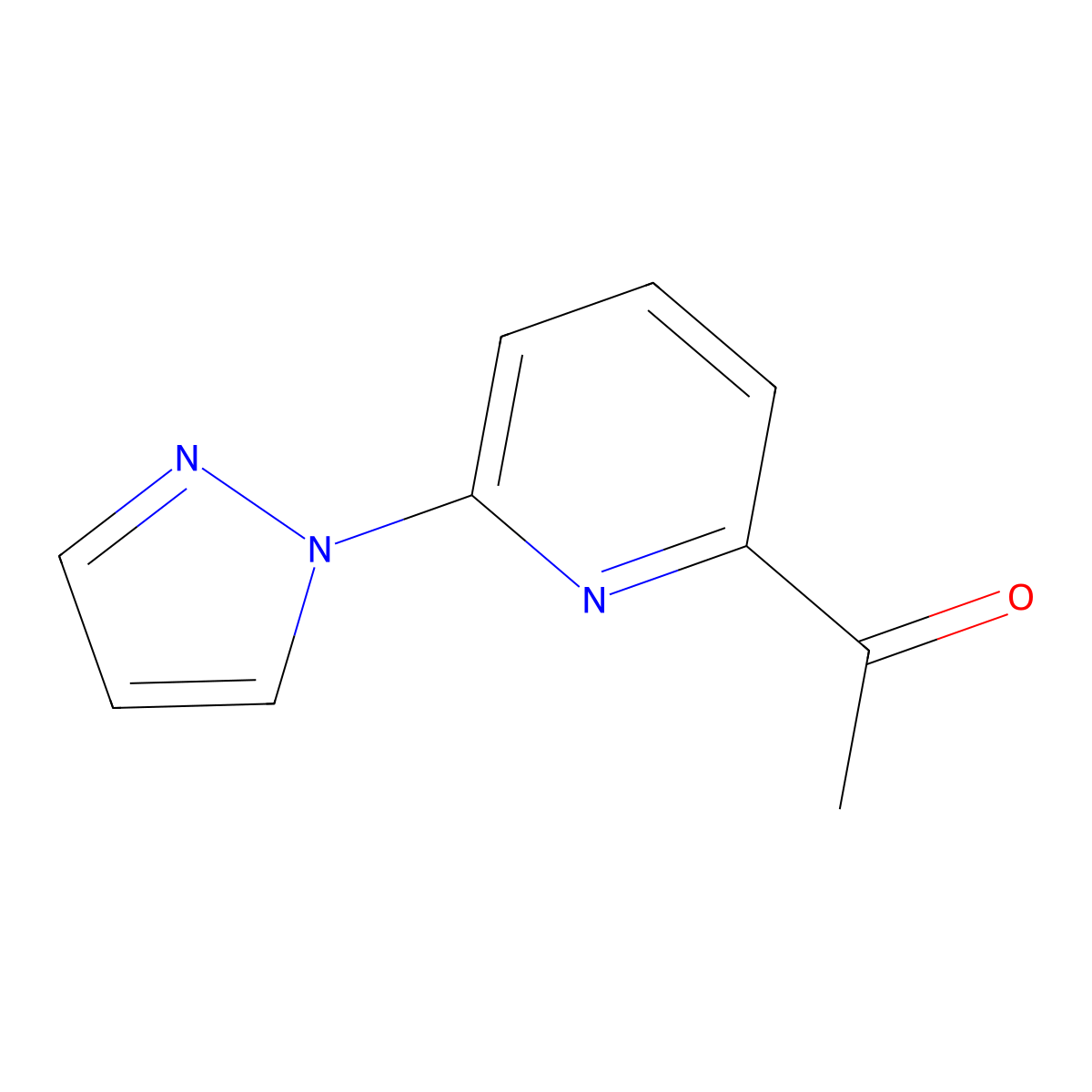 1-[6-(1H-pyrazol-1-yl)pyridin-2-yl]ethan-1-one molecular structure, CAS 1279011-13-0