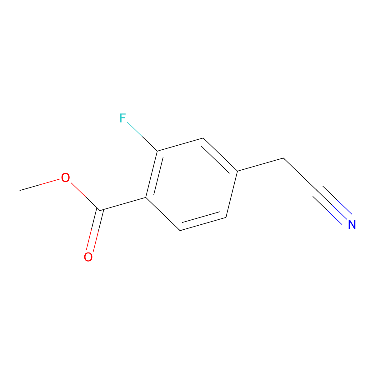 Methyl 4-(cyanomethyl)-2-fluorobenzoate molecular structure, CAS 1279017-74-1