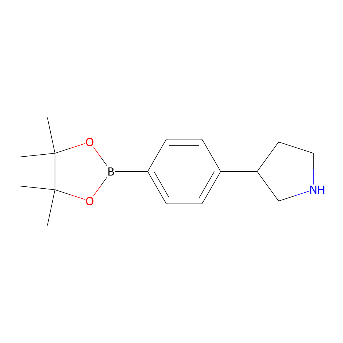 4-(Pyrrolidin-3-yl)phenylboronic acid pinacol ester molecular structure, CAS 1279027-00-7