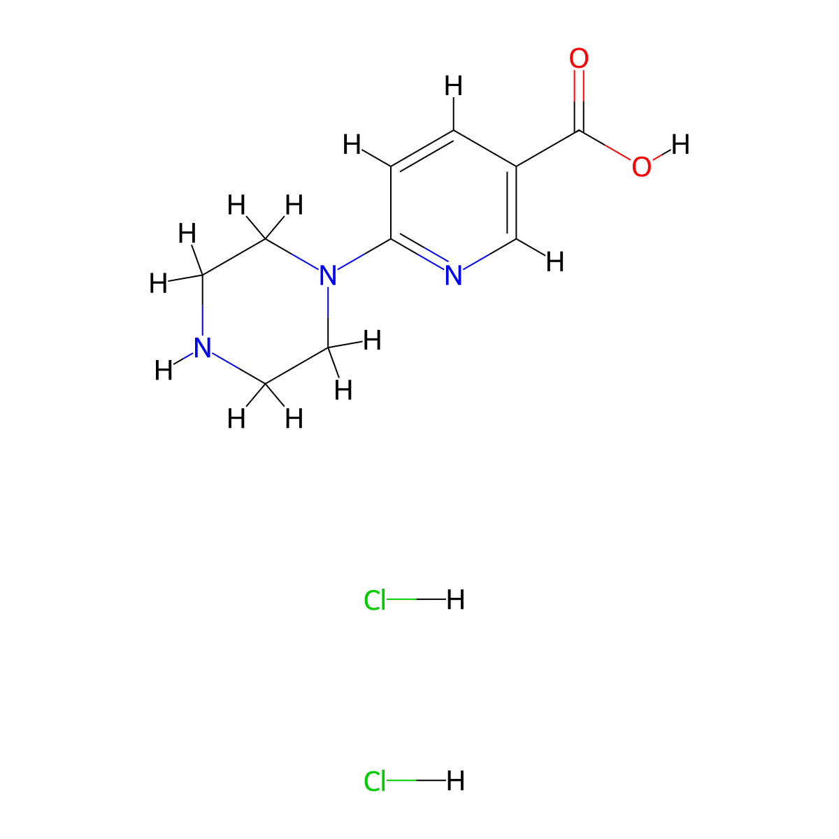 6-(Piperazin-1-yl)pyridine-3-carboxylic acid dihydrochloride molecular structure, CAS 1279027-16-5