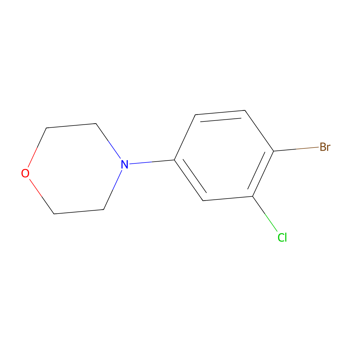 4-Bromo-3-chloro-1-morpholinobenzene molecular structure, CAS 1279027-86-9