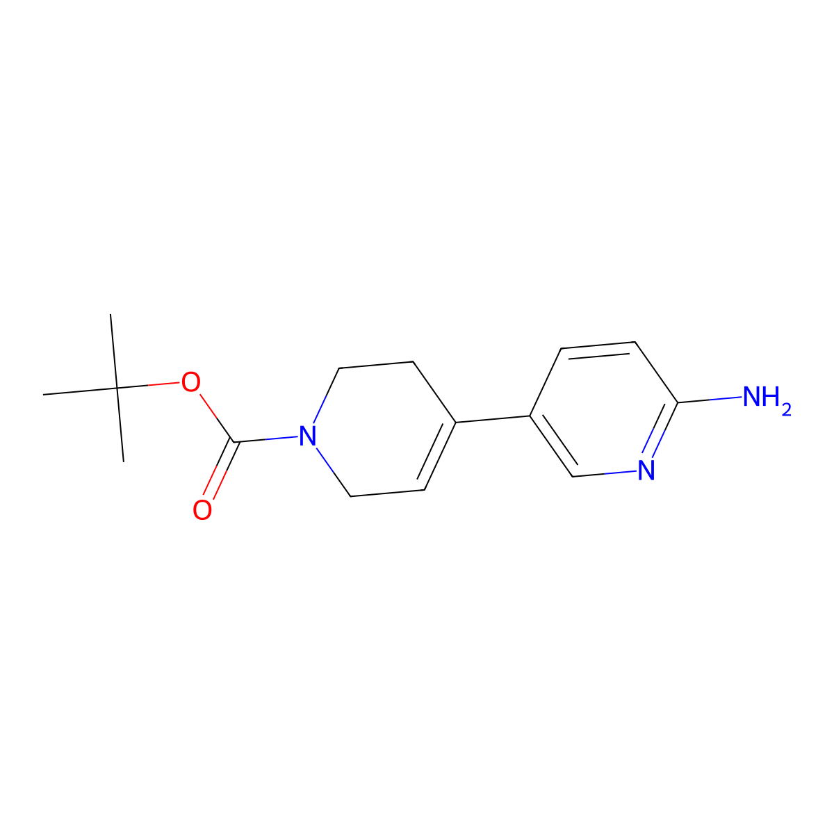 tert-Butyl 6-amino-5',6'-dihydro-[3,4'-bipyridine]-1'(2'H)-carboxylate molecular structure, CAS 1279030-84-0