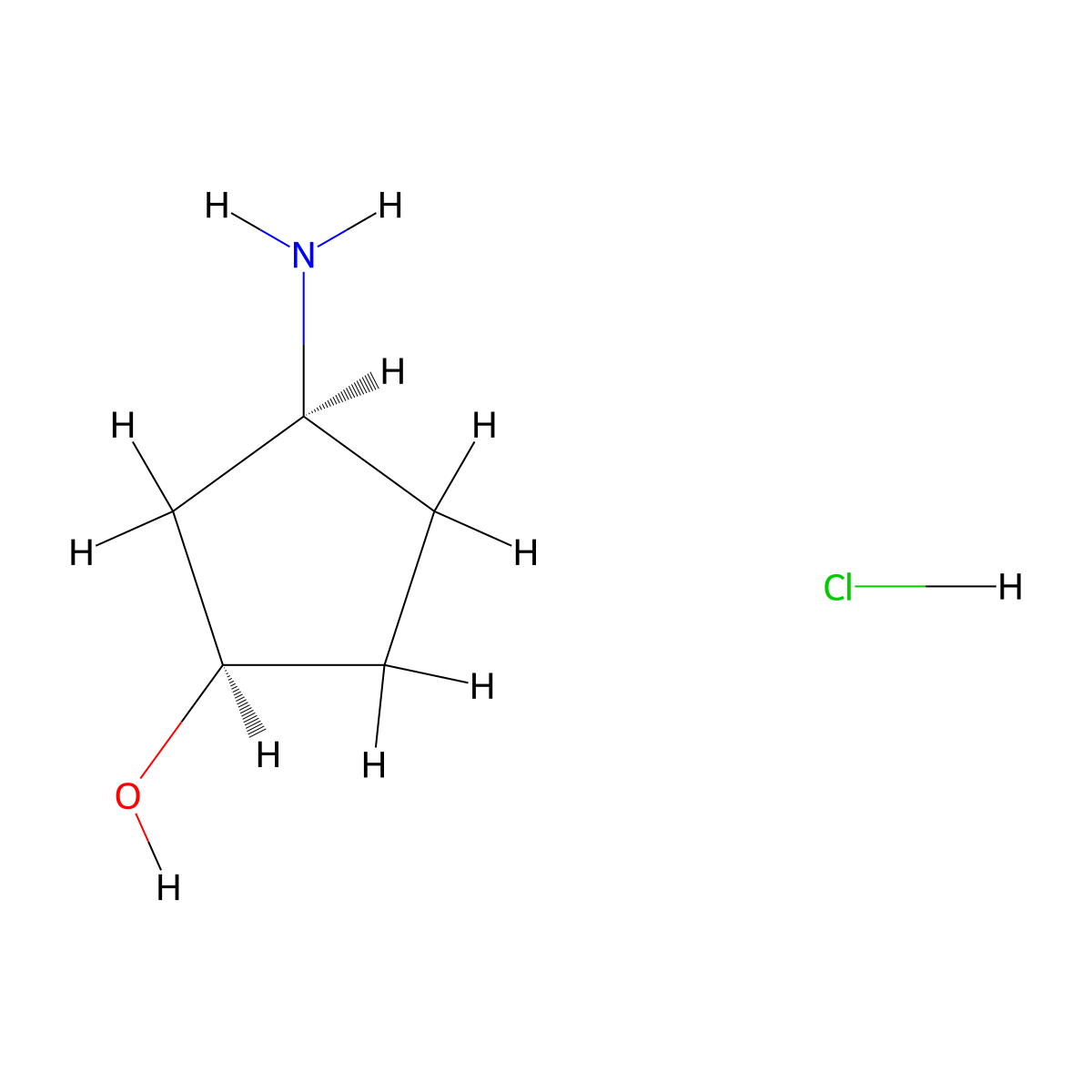 (1r,3s)-3-Aminocyclopentanol hydrochloride molecular structure, CAS 1279032-31-3