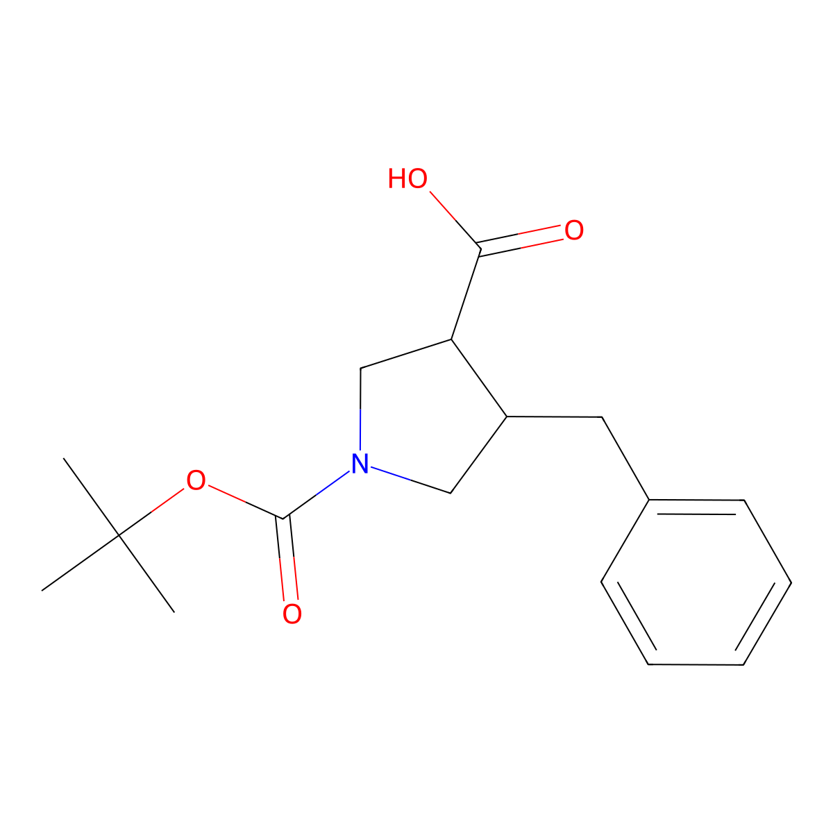 (3S,4S)-4-benzyl-1-(tert-butoxycarbonyl)pyrrolidine-3-carboxylic acid molecular structure, CAS 1279033-26-9