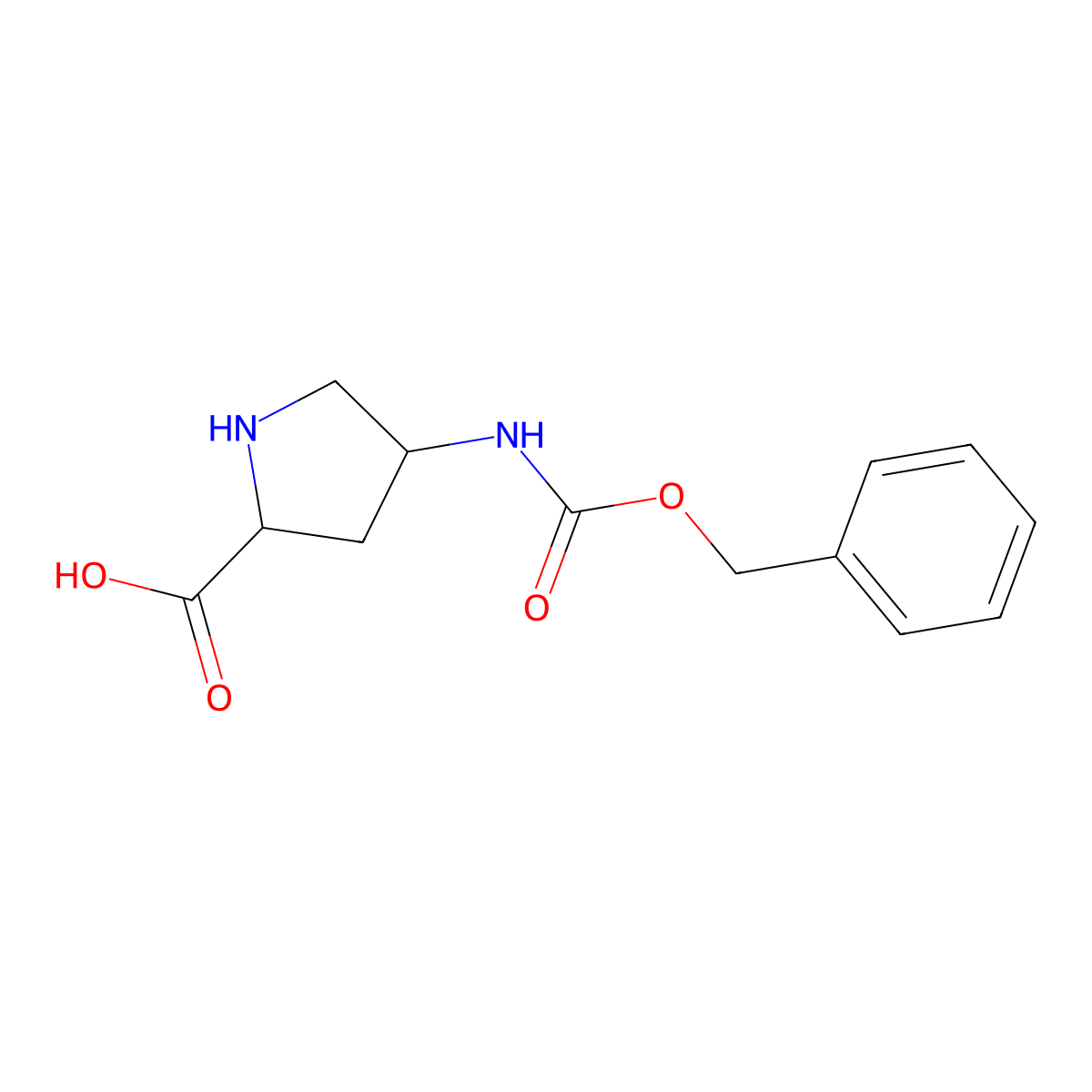 (2S,4S)-4-(((Benzyloxy)carbonyl)amino)pyrrolidine-2-carboxylic acid molecular structure, CAS 1279034-86-4