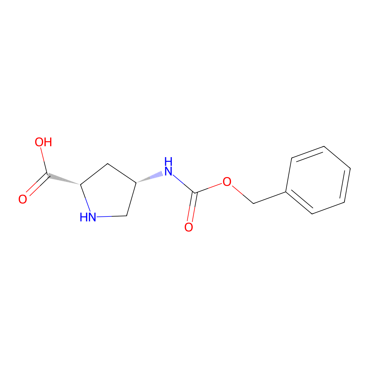 (2S,4S)-4-(((Benzyloxy)carbonyl)amino)pyrrolidine-2-carboxylic acid molecular structure, CAS 1279034-86-4
