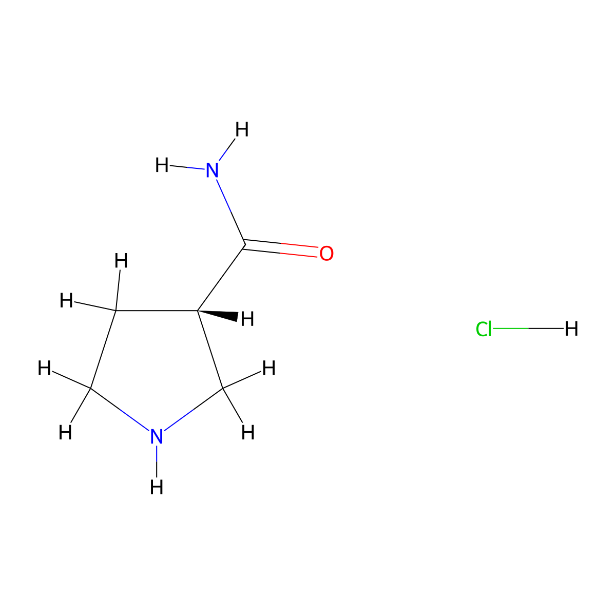 (S)-Pyrrolidine-3-carboxamide hydrochloride molecular structure, CAS 1279048-81-5