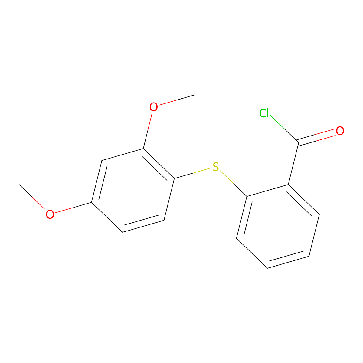 2-[(2,4-Dimethoxyphenyl)sulfanyl]benzoyl chloride molecular structure, CAS 127905-42-4