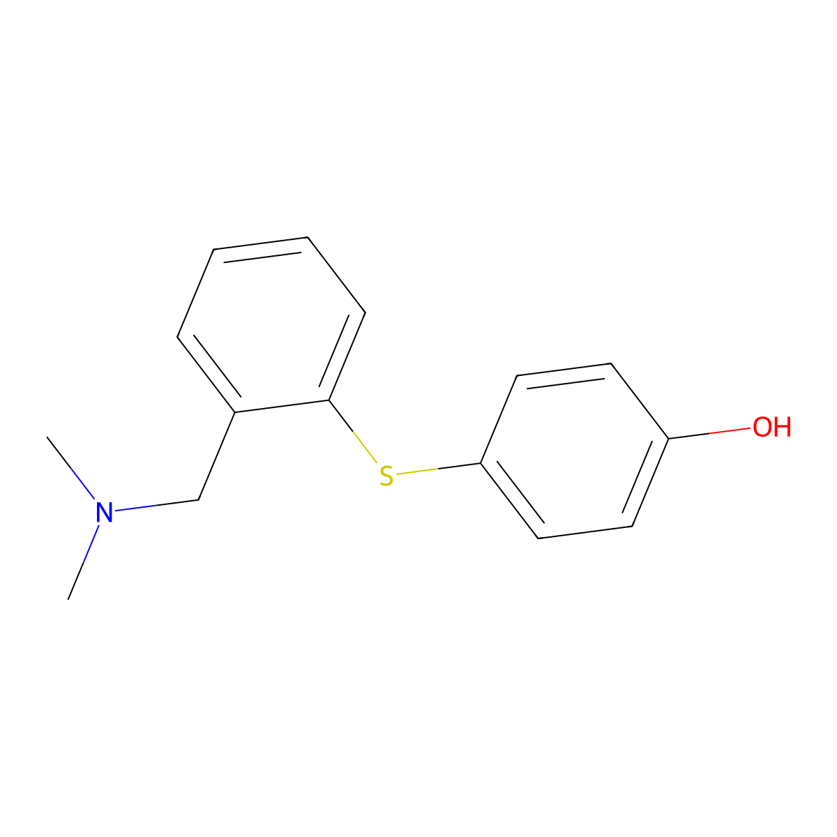 4-({2-[(Dimethylamino)methyl]phenyl}sulfanyl)phenol molecular structure, CAS 127906-19-8