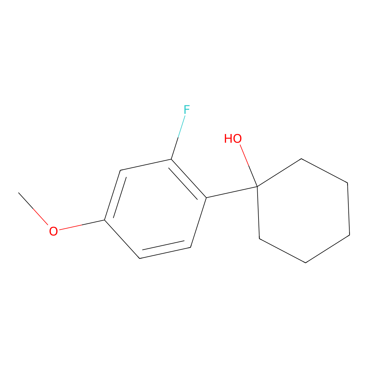 1-(2-Fluoro-4-methoxyphenyl)cyclohexanol molecular structure, CAS 1279063-37-4