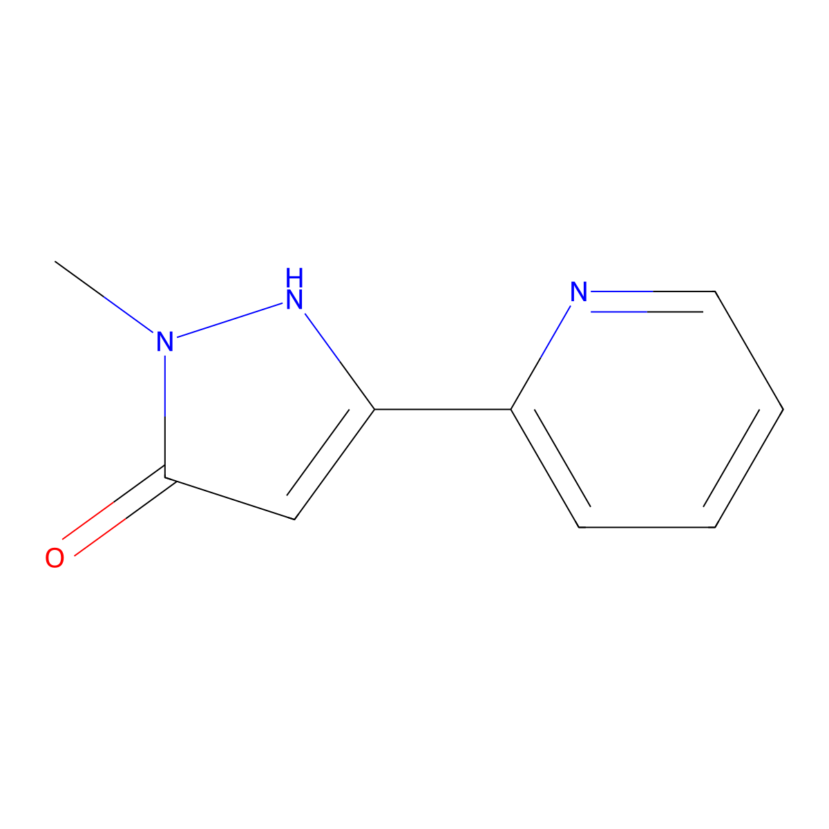 1-methyl-3-(pyridin-2-yl)-1H-pyrazol-5-ol molecular structure, CAS 1279105-86-0