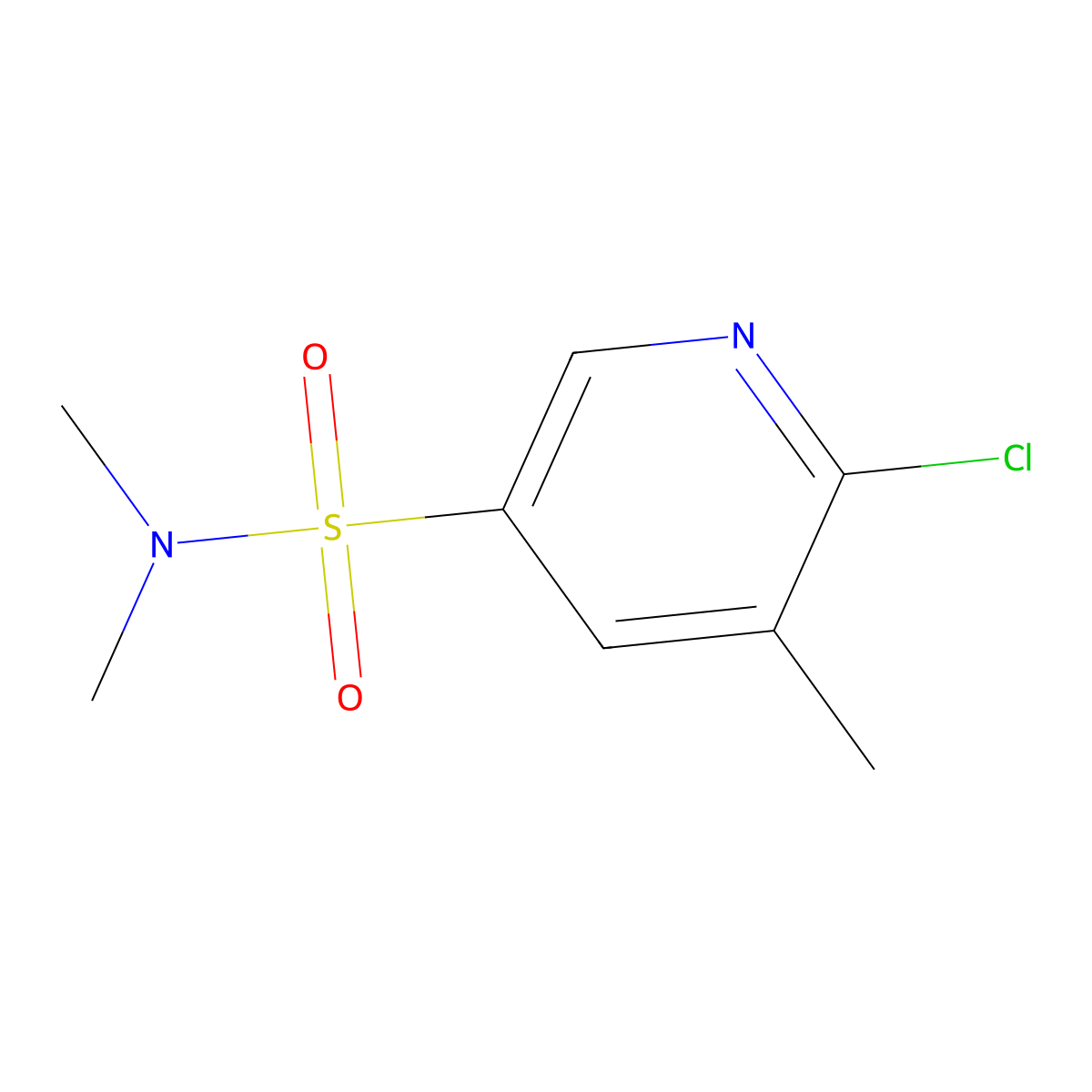 6-chloro-N,N,5-trimethylpyridine-3-sulfonamide molecular structure, CAS 1279106-00-1