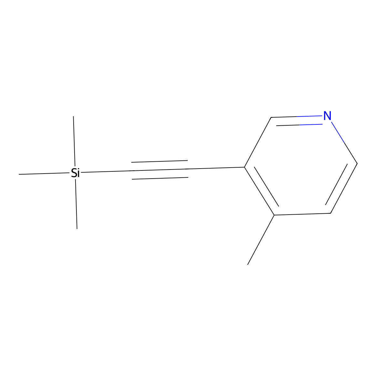 4-Methyl-3-((trimethylsilyl)ethynyl)pyridine molecular structure, CAS 1279106-20-5