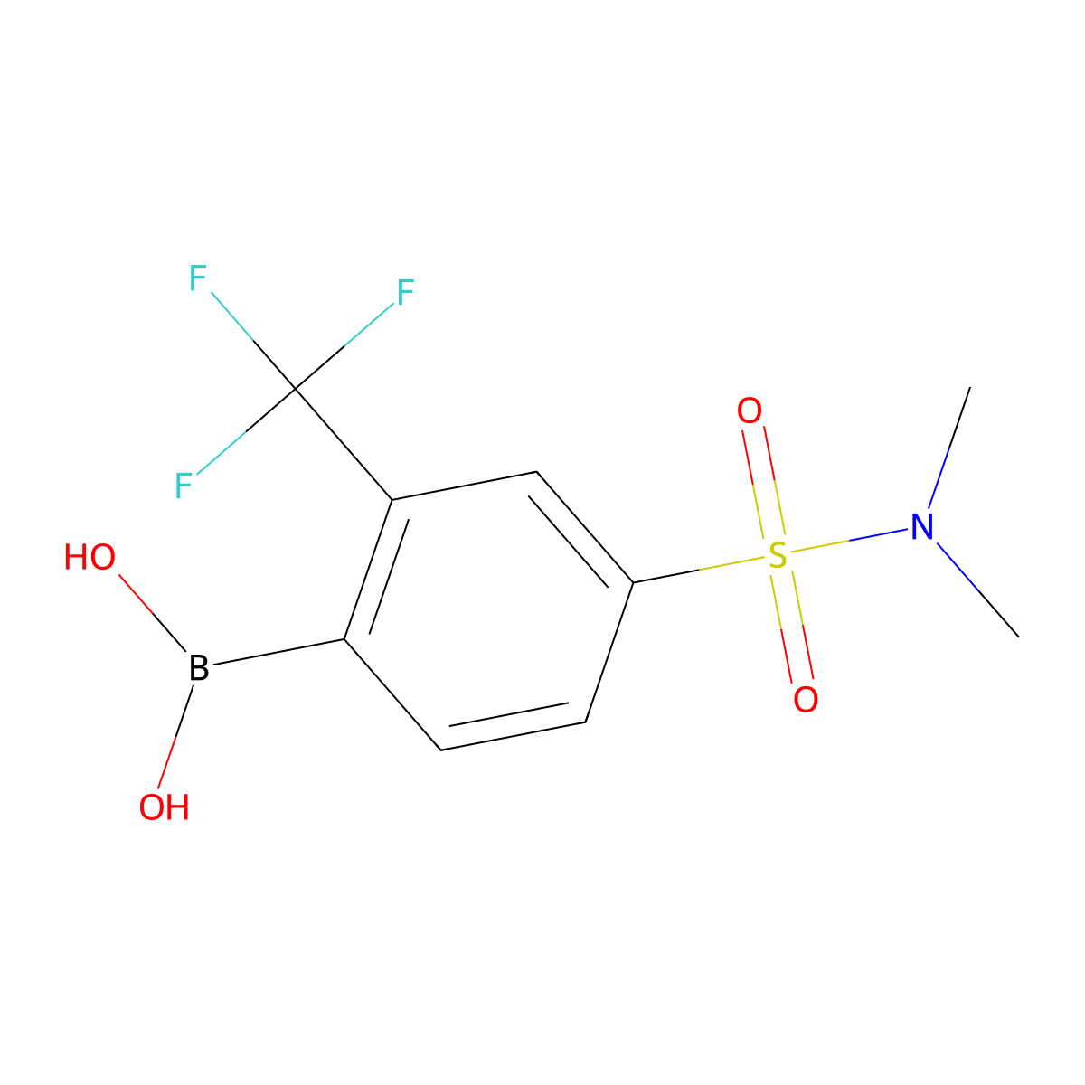 4-(N,N-Dimethylsulfamoyl)-2-trifluoromethylphenylboronic acid molecular structure, CAS 1279107-82-2