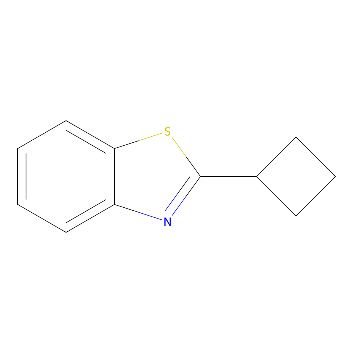 2-Cyclobutyl-1,3-benzothiazole molecular structure, CAS 1279123-46-4