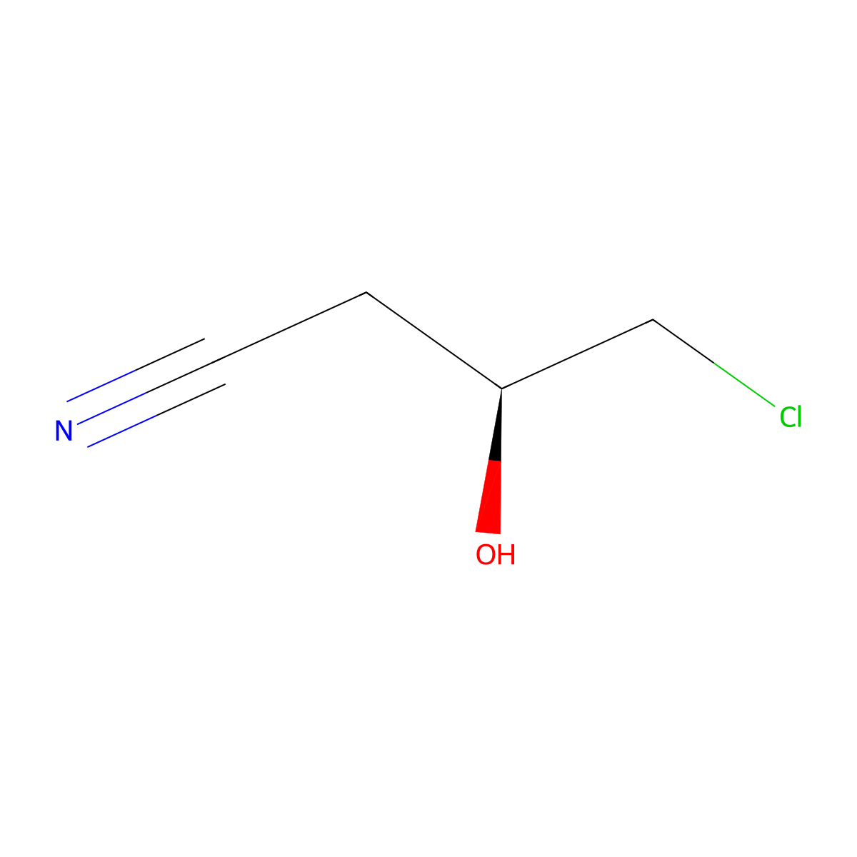 (3S)-4-chloro-3-hydroxybutanenitrile molecular structure, CAS 127913-44-4