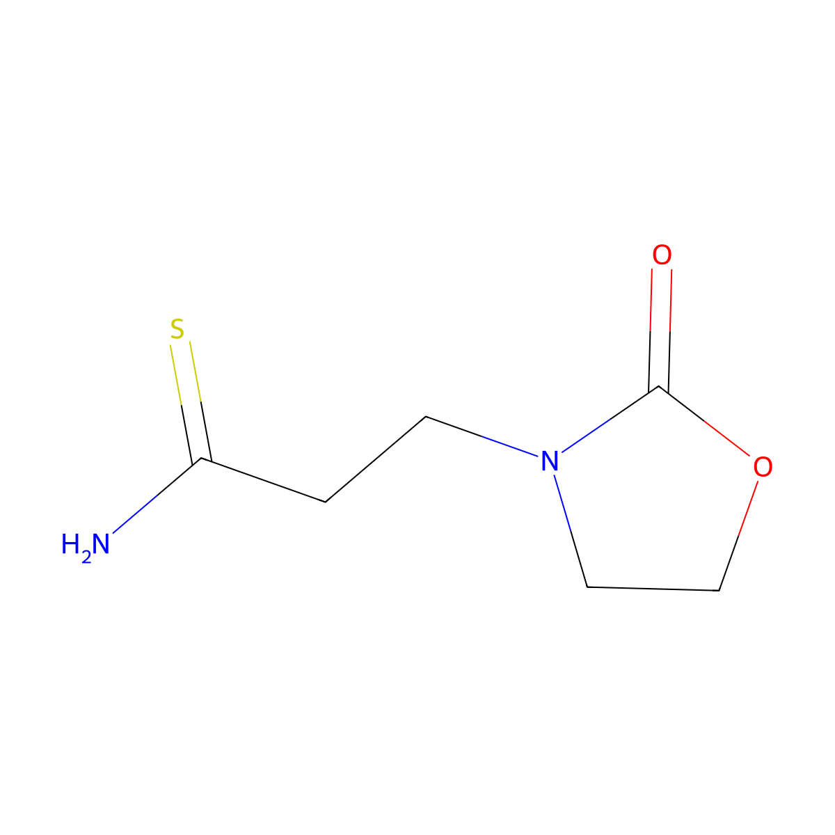 3-(2-Oxo-1,3-oxazolidin-3-yl)propanethioamide molecular structure, CAS 127914-07-2