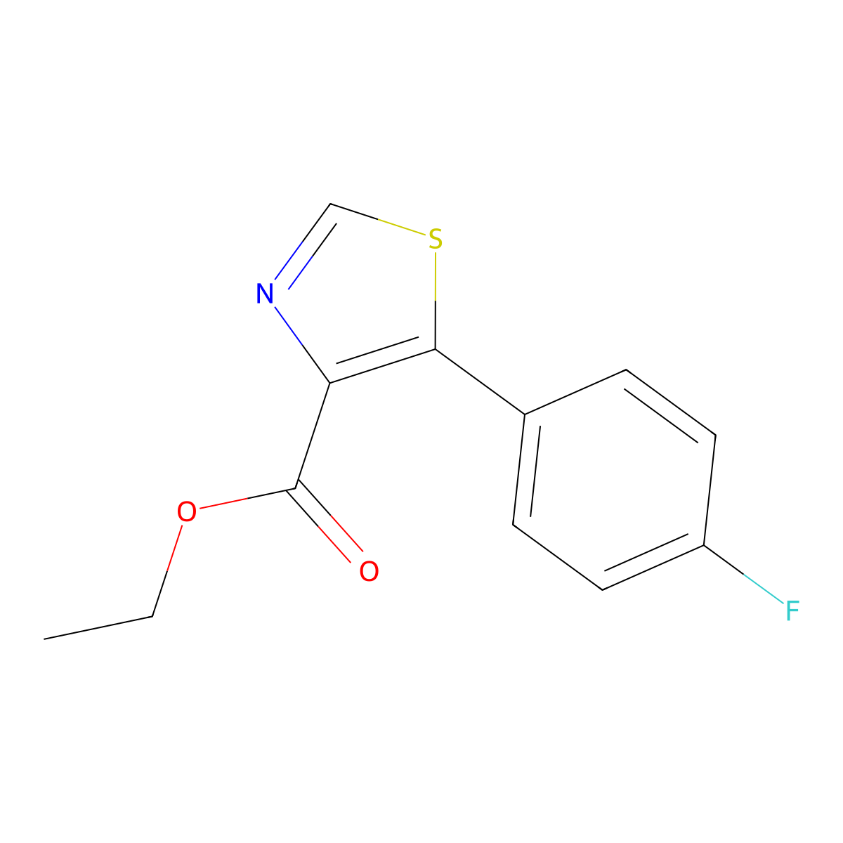 Ethyl 5-(4-fluorophenyl)thiazole-4-carboxylate molecular structure, CAS 127918-22-3