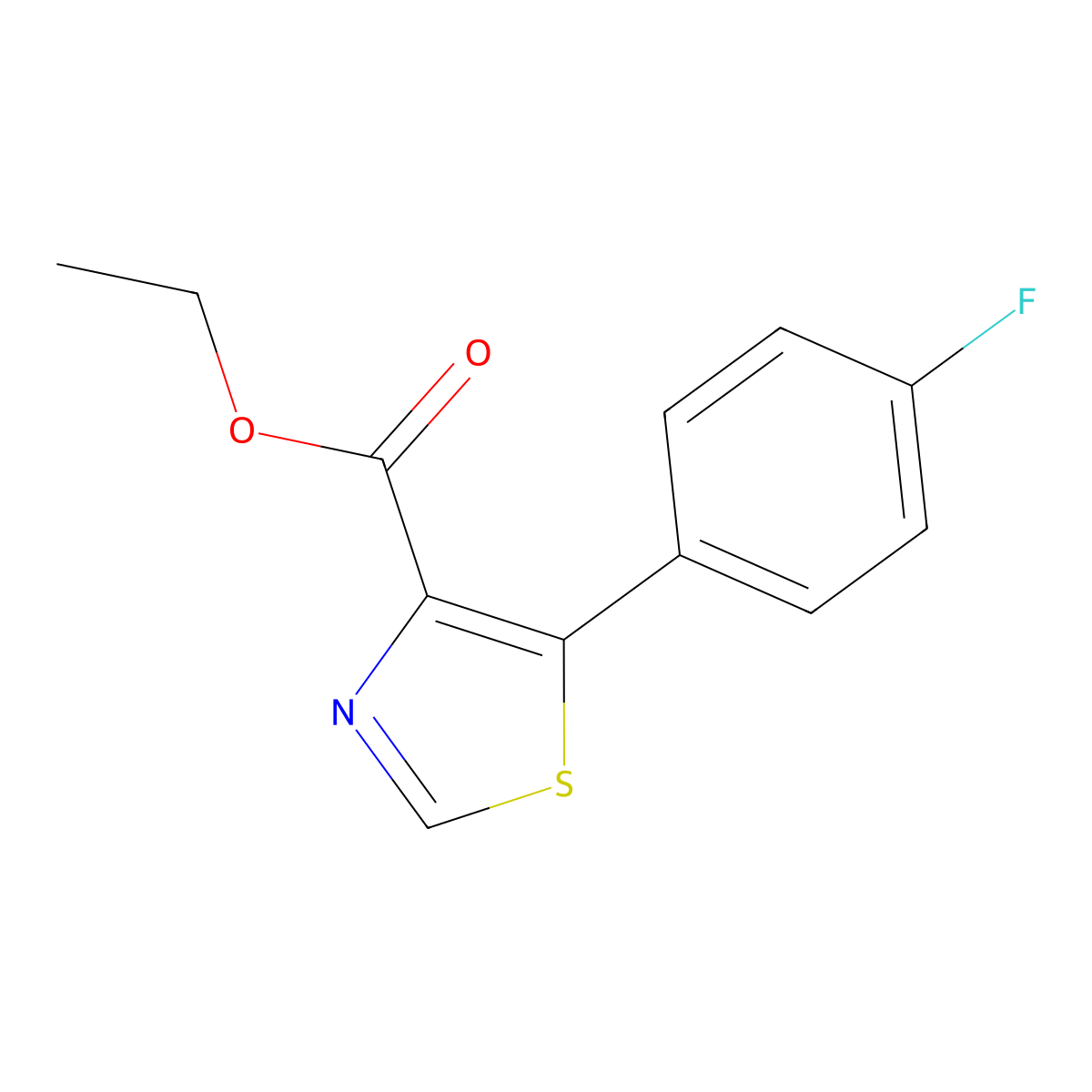 Ethyl 5-(4-fluorophenyl)thiazole-4-carboxylate molecular structure, CAS 127918-22-3