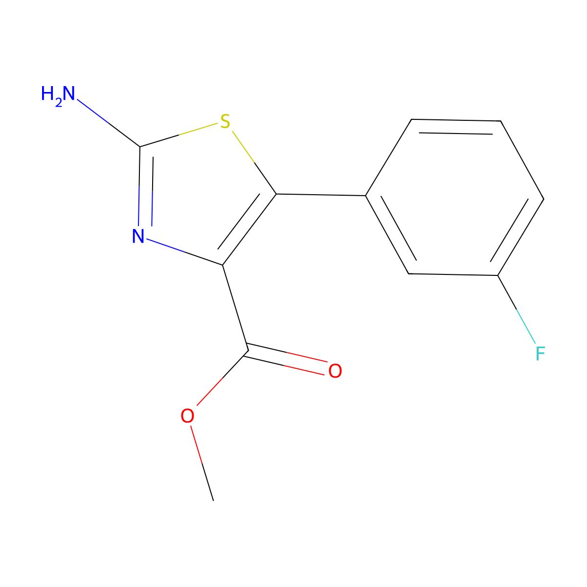 Methyl 2-amino-5-(3-fluorophenyl)-1,3-thiazole-4-carboxylate molecular structure, CAS 127918-93-8