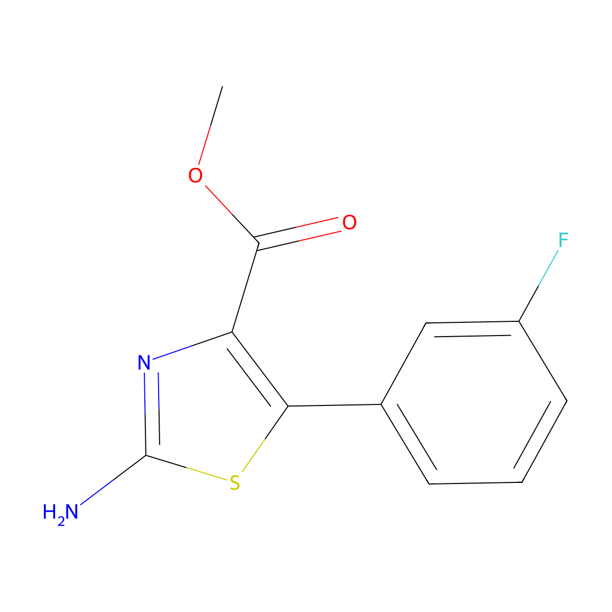 Methyl 2-amino-5-(3-fluorophenyl)-1,3-thiazole-4-carboxylate molecular structure, CAS 127918-93-8
