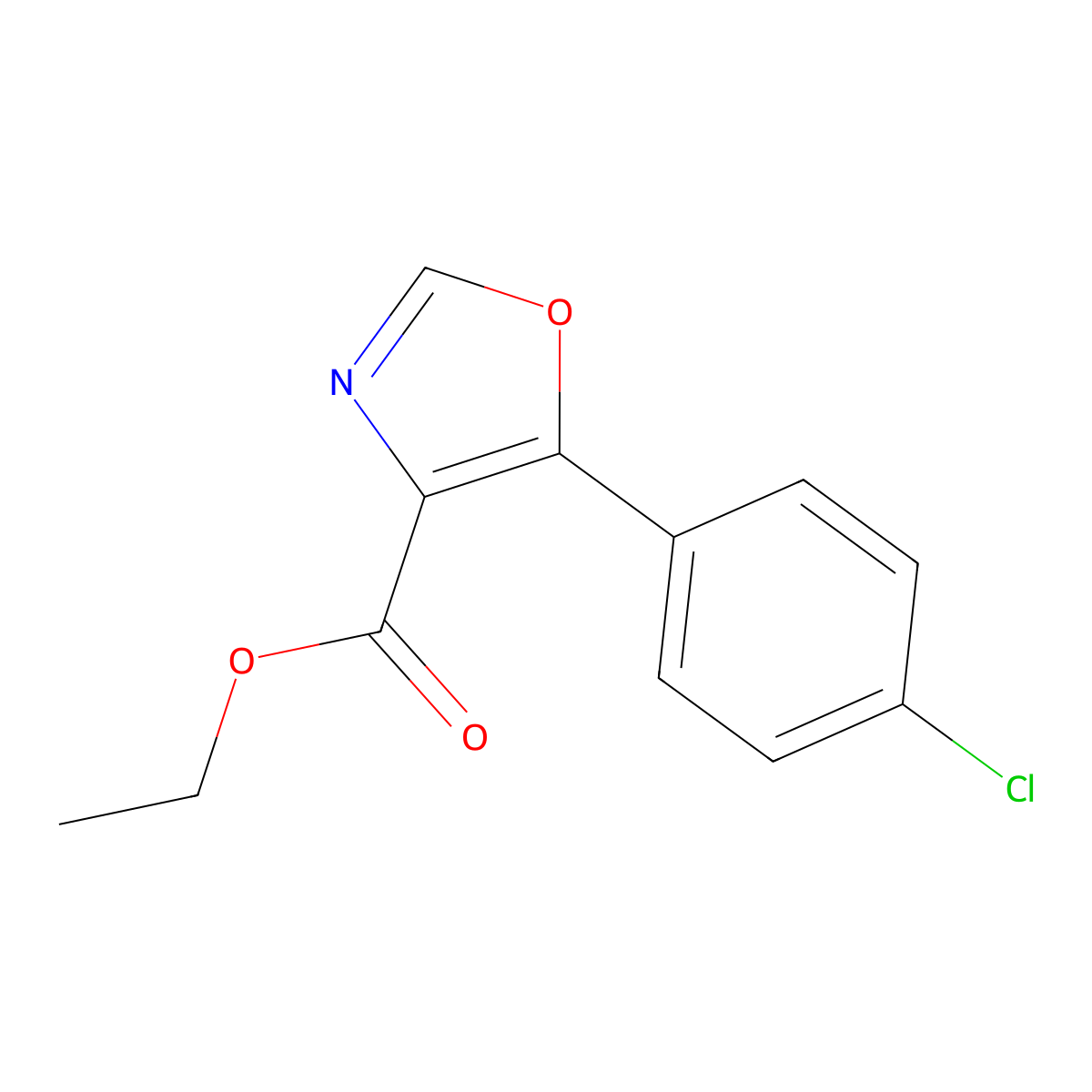 Ethyl 5-(4-chlorophenyl)oxazole-4-carboxylate molecular structure, CAS 127919-28-2