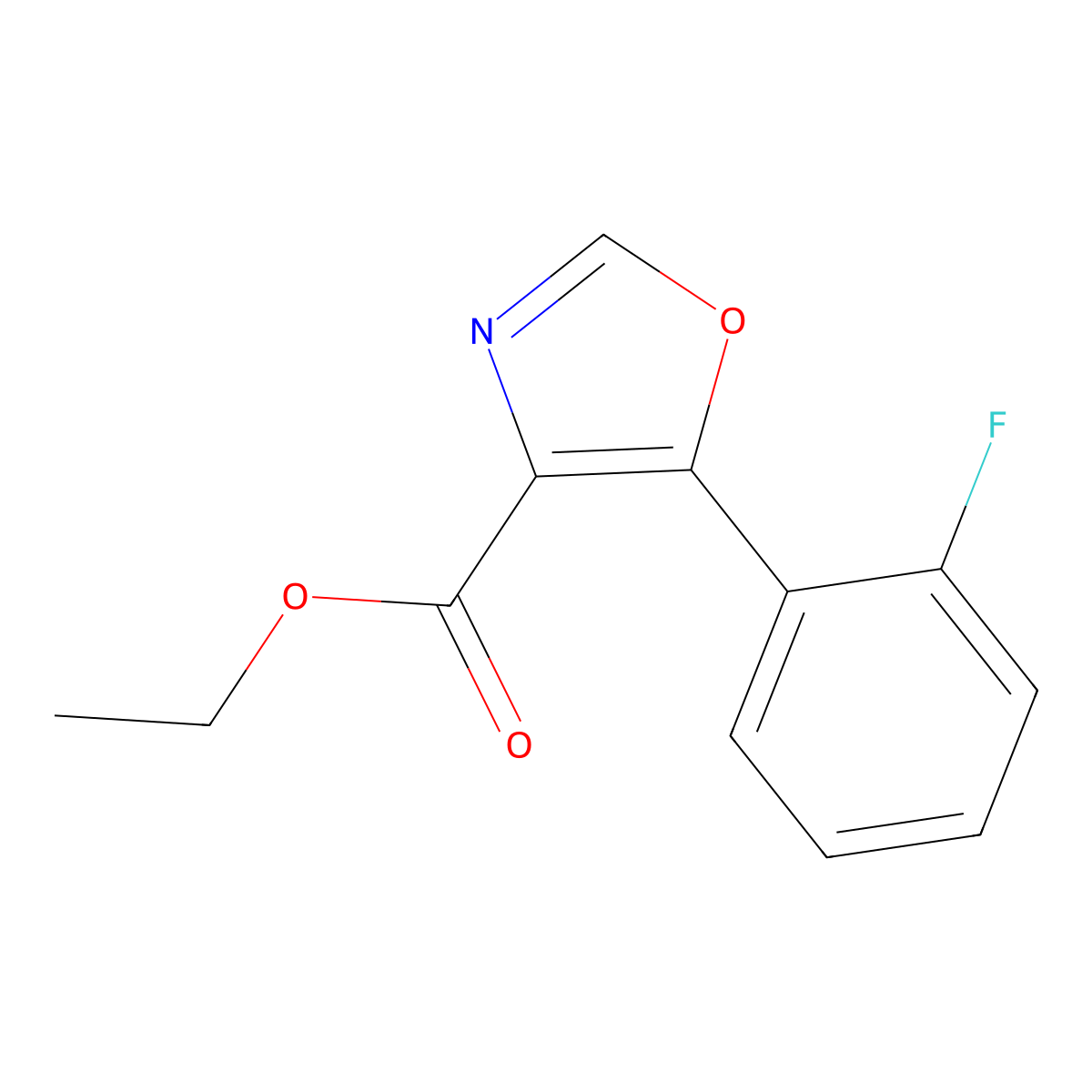 Ethyl 5-(2-fluorophenyl)oxazole-4-carboxylate molecular structure, CAS 127919-29-3