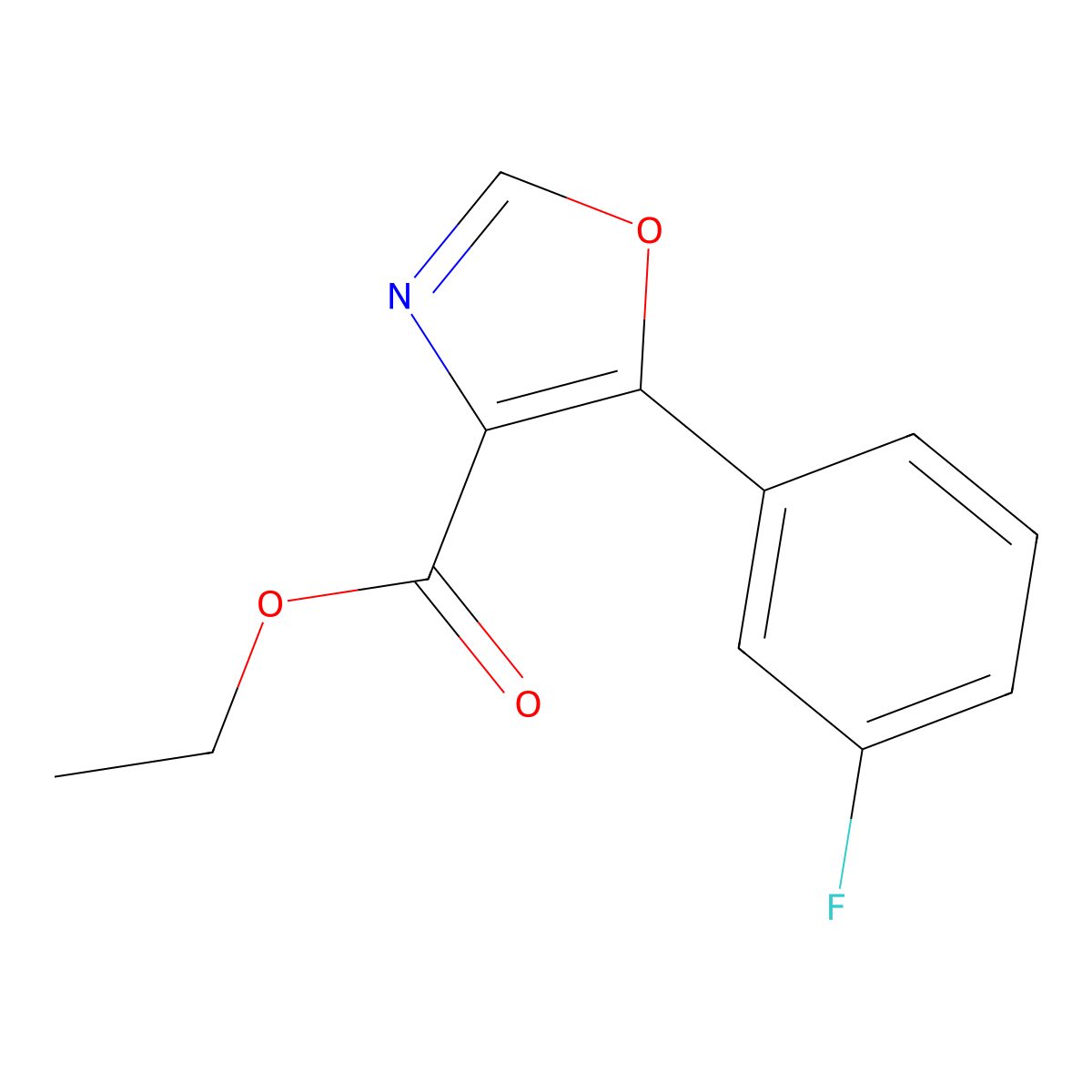 Ethyl 5-(3-fluorophenyl)-1,3-oxazole-4-carboxylate molecular structure, CAS 127919-30-6