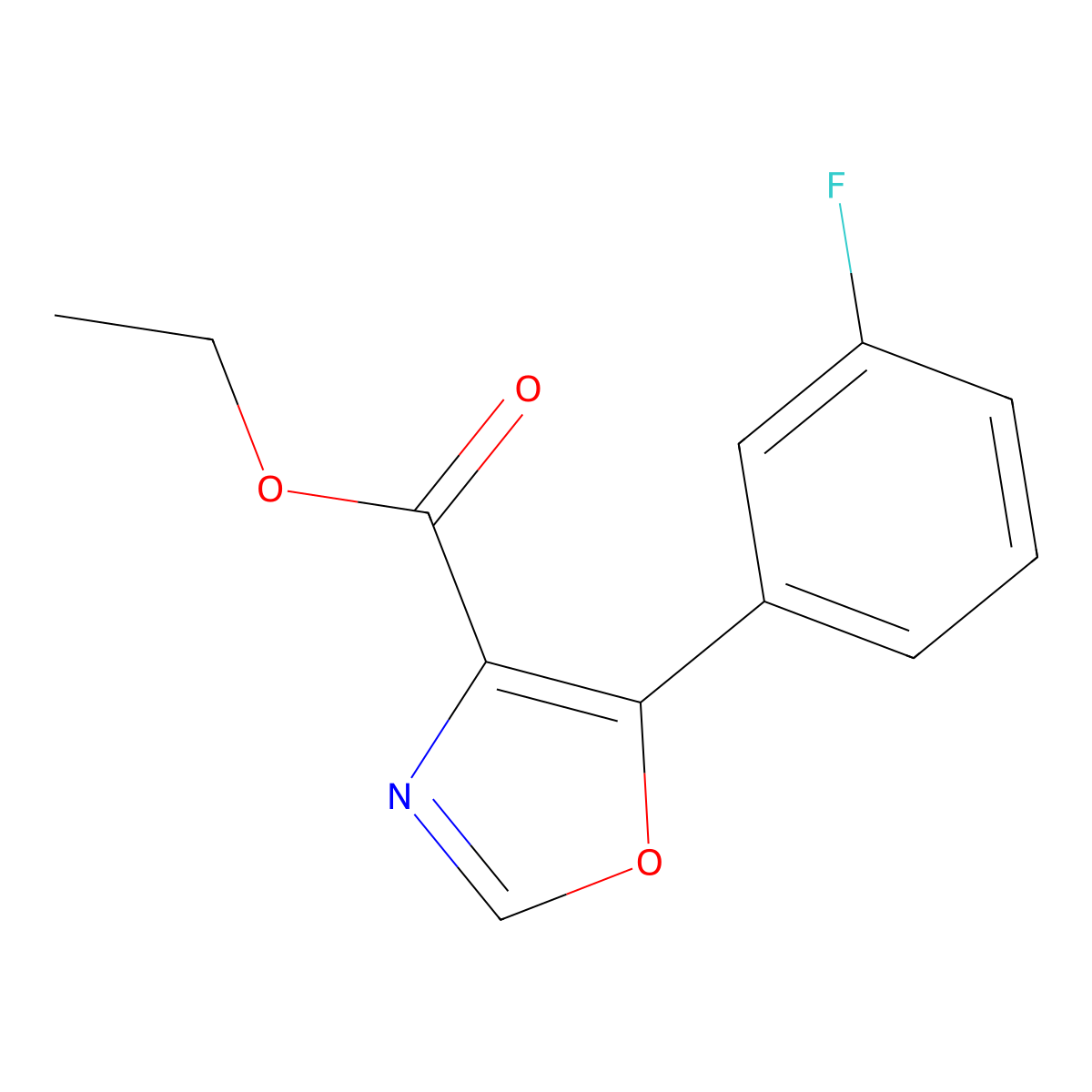 Ethyl 5-(3-fluorophenyl)-1,3-oxazole-4-carboxylate molecular structure, CAS 127919-30-6