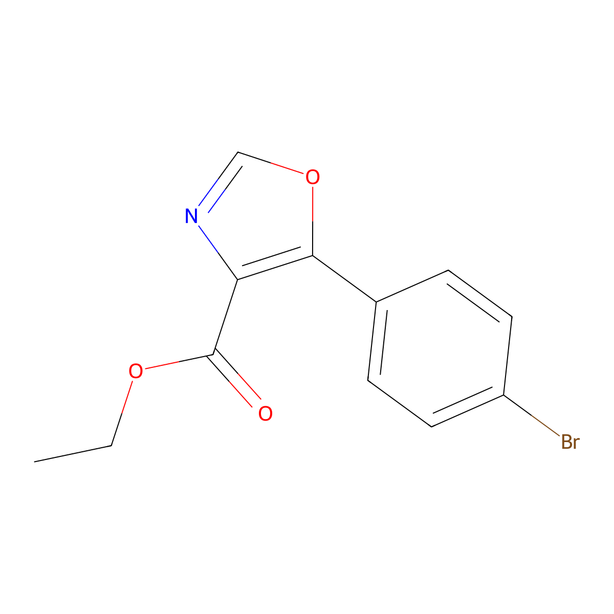 Ethyl 5-(4-bromophenyl)oxazole-4-carboxylate molecular structure, CAS 127919-32-8