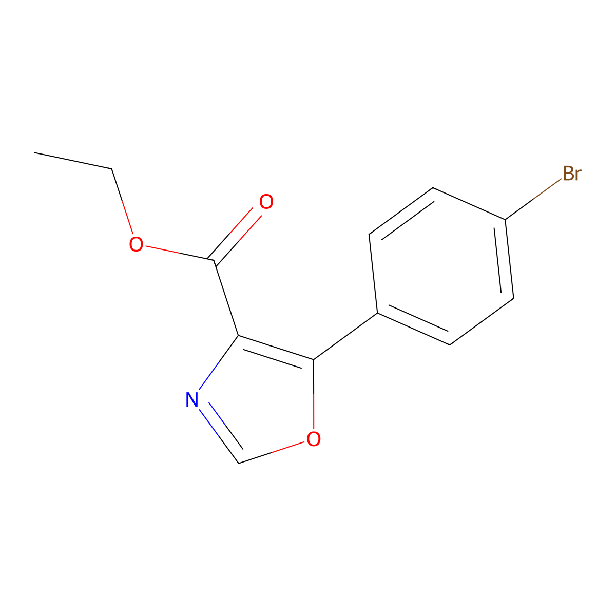Ethyl 5-(4-bromophenyl)oxazole-4-carboxylate molecular structure, CAS 127919-32-8