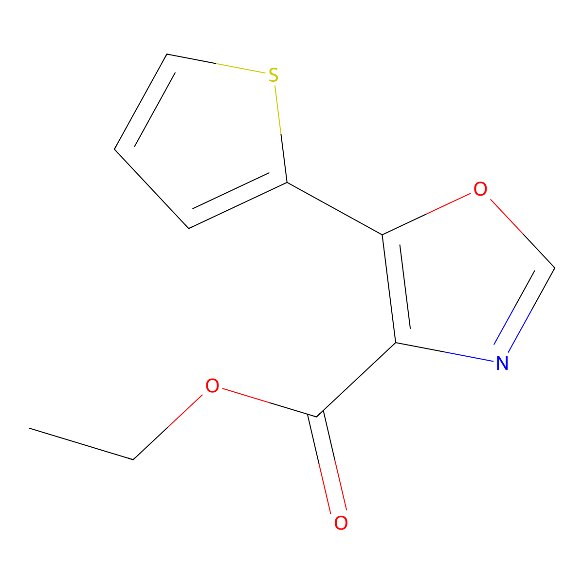 Ethyl 5-thiophen-2-yl-1,3-oxazole-4-carboxylate molecular structure, CAS 127919-35-1
