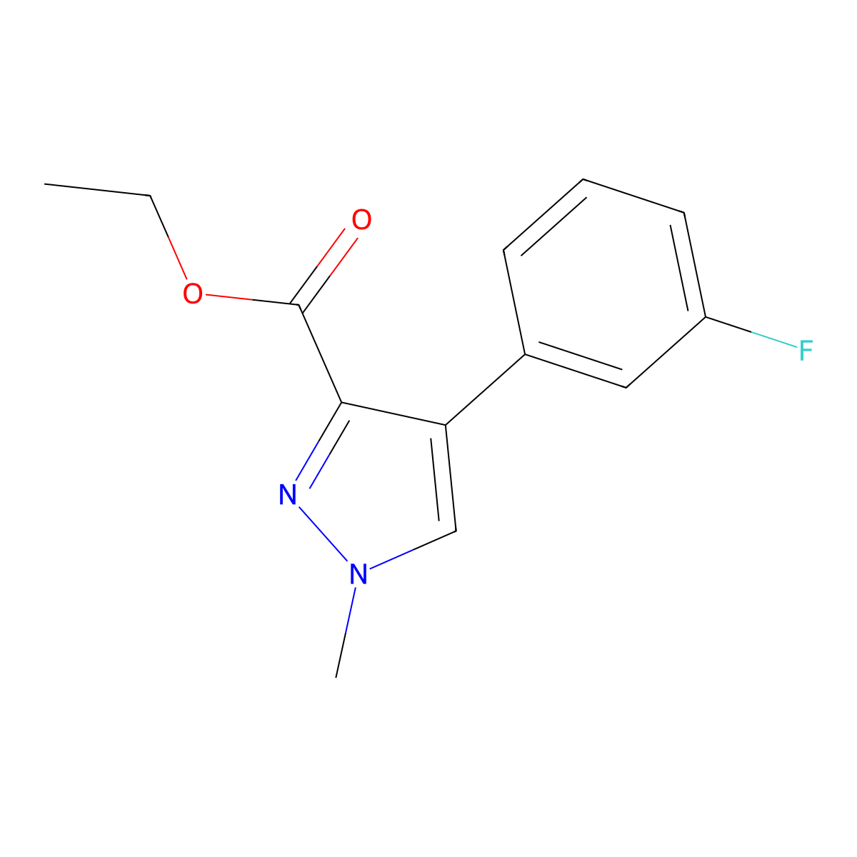 Ethyl 4-(3-fluorophenyl)-1-methyl-1H-pyrazole-3-carboxylate molecular structure, CAS 127919-75-9